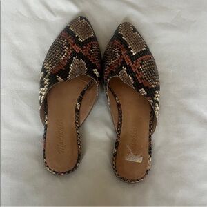 Madewell Women's Snakeskin Mules - Brown and Black